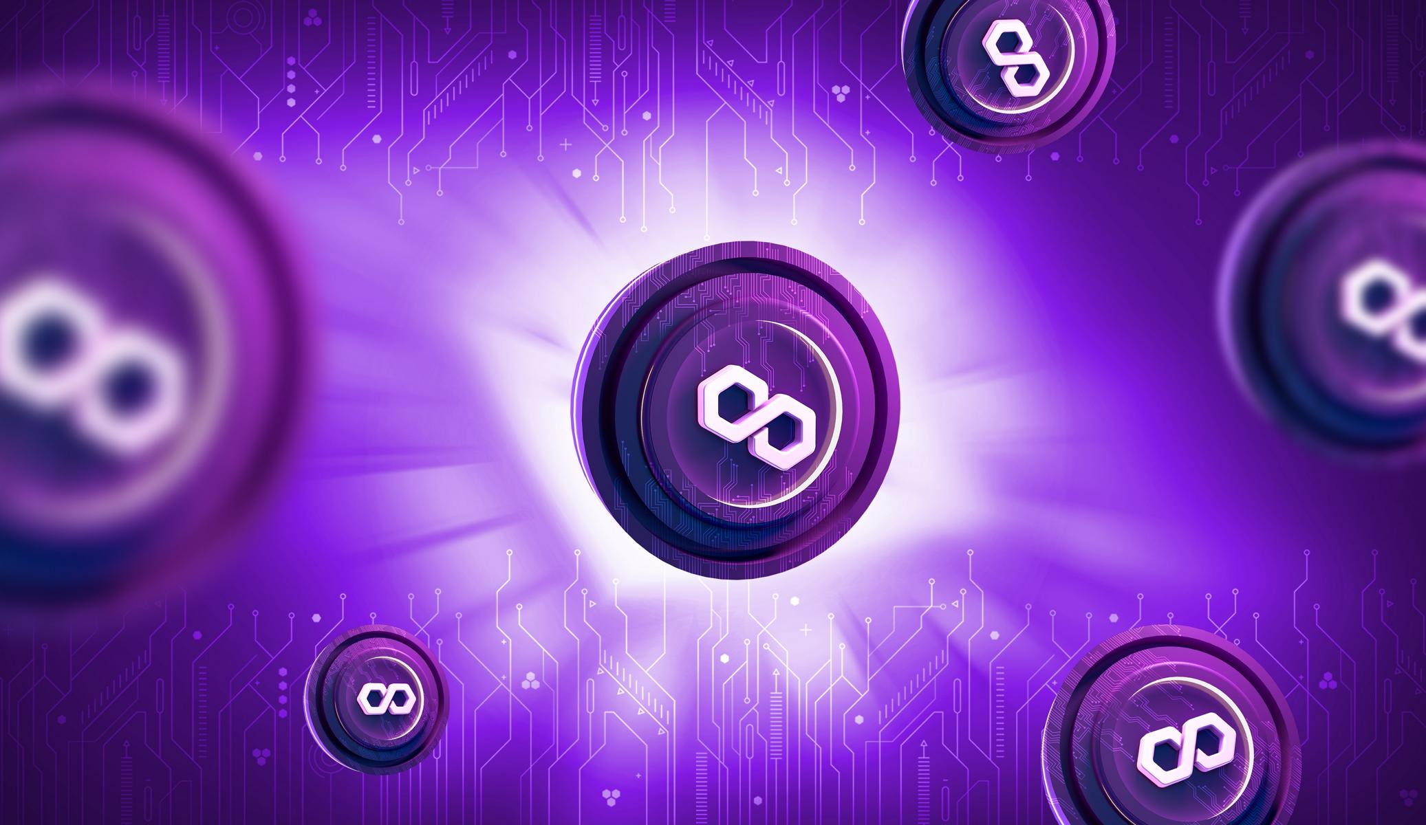 Polygon-MATIC-logos-with-dark-purple-background