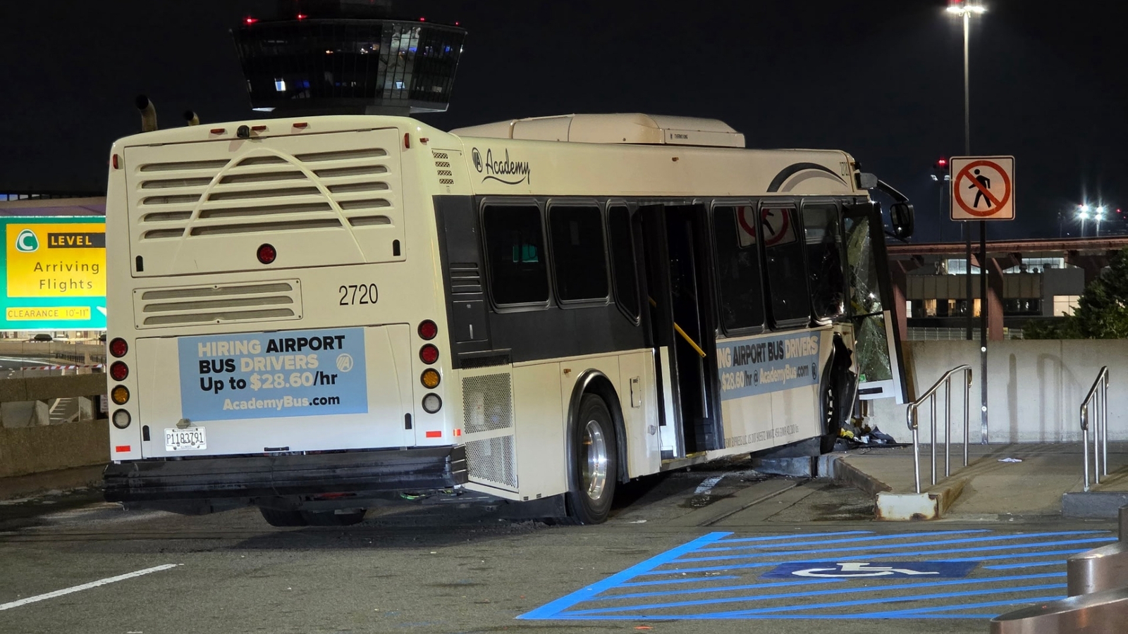 Airport Shuttle Bus Hits Wall at Newark Liberty International Airport, Injuring 13 People, 3 Seriously