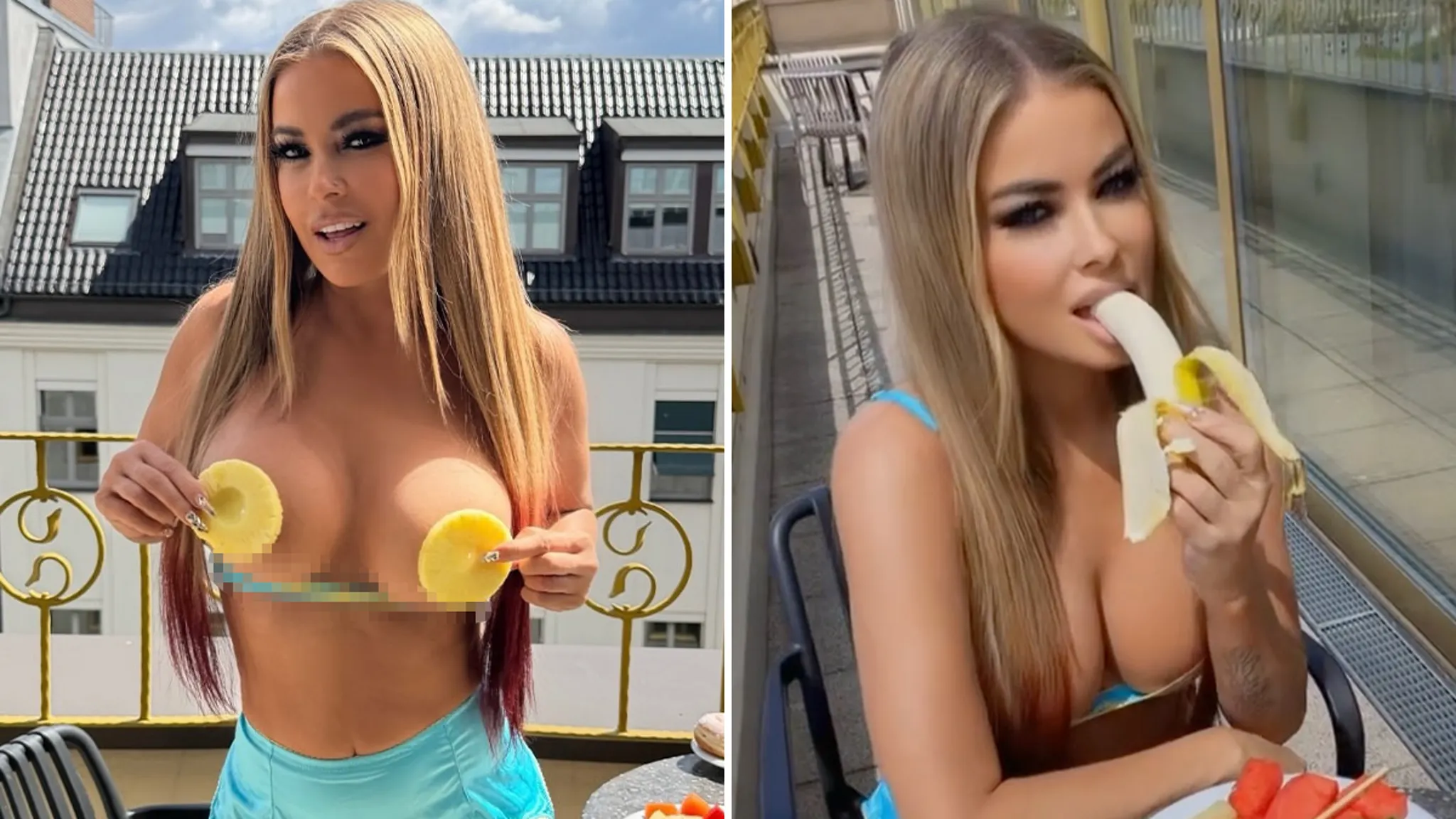 Carmen Electra’s Topless Fruit Session Is as Steamy as It Gets