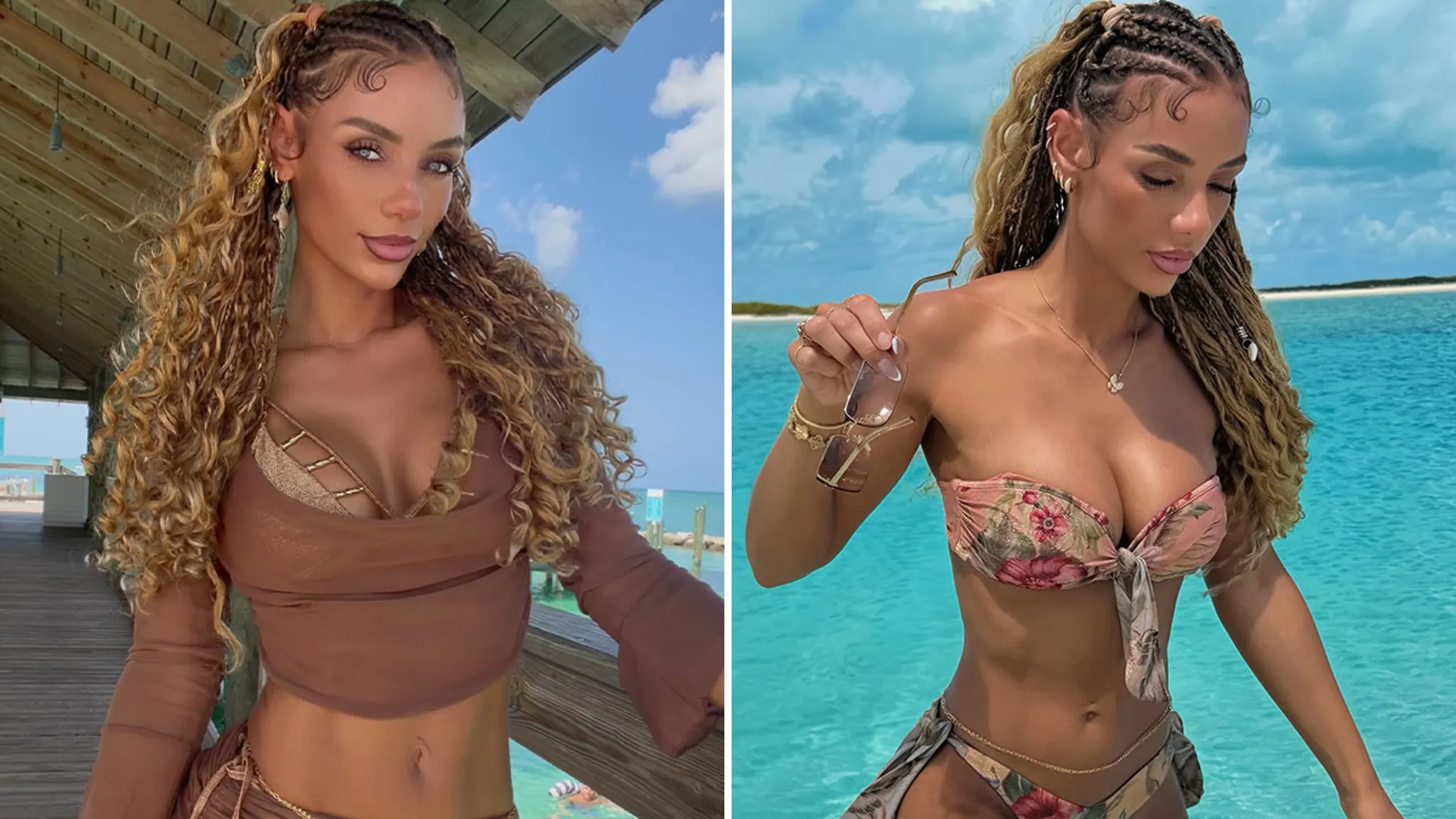 Jena Frumes Dazzles in Teeny Bikinis in the Bahamas
