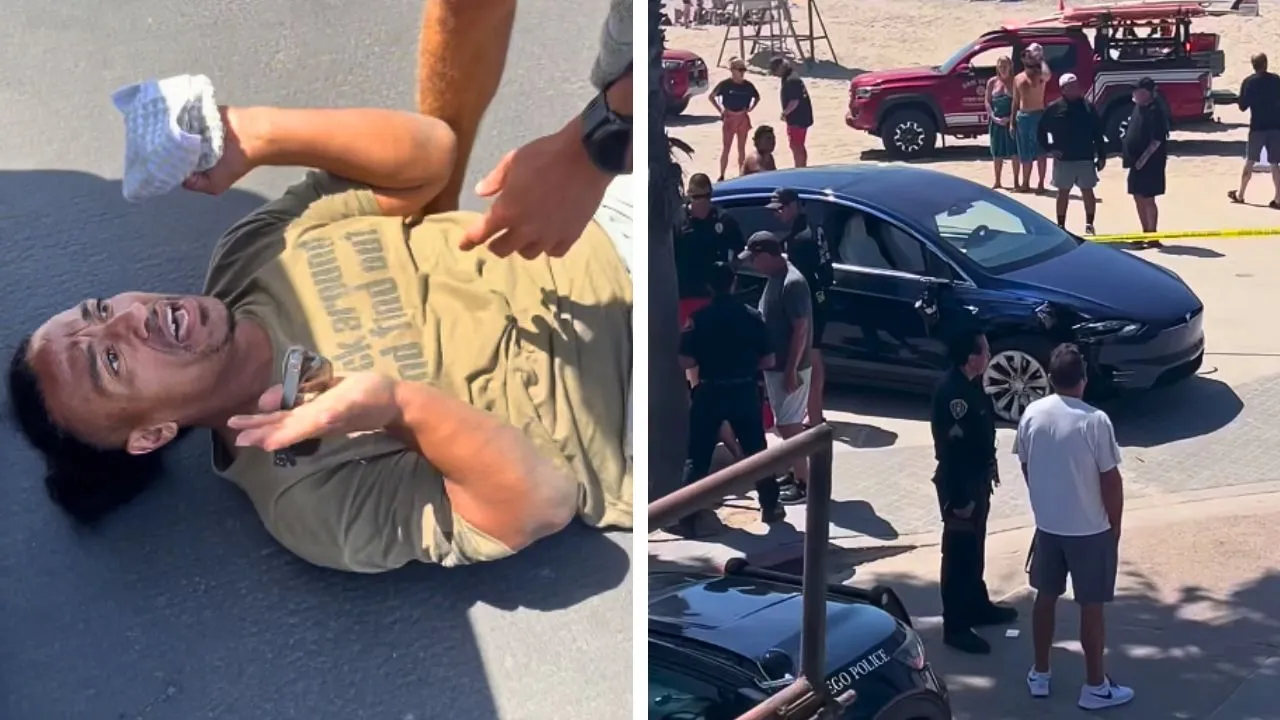 ‘Where You Going, Homie?’ Bystanders Chase Down and Pin Alleged Stolen Tesla Driver in San Diego