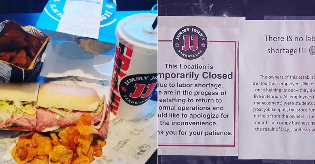 Employee Note at Jimmy John’s Refuting Owner’s Claims Goes Viral