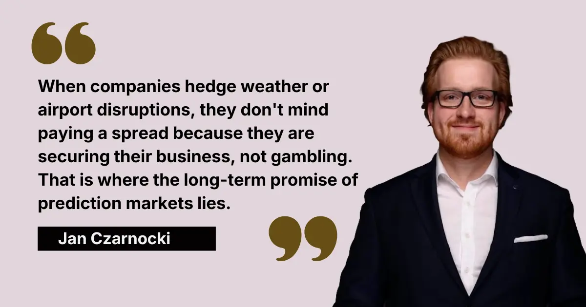 Jan Czarnocki of Elastics on Institutional Prediction Markets: “The best future is where sharps are the underwriters of insurance policies for big institutional players”