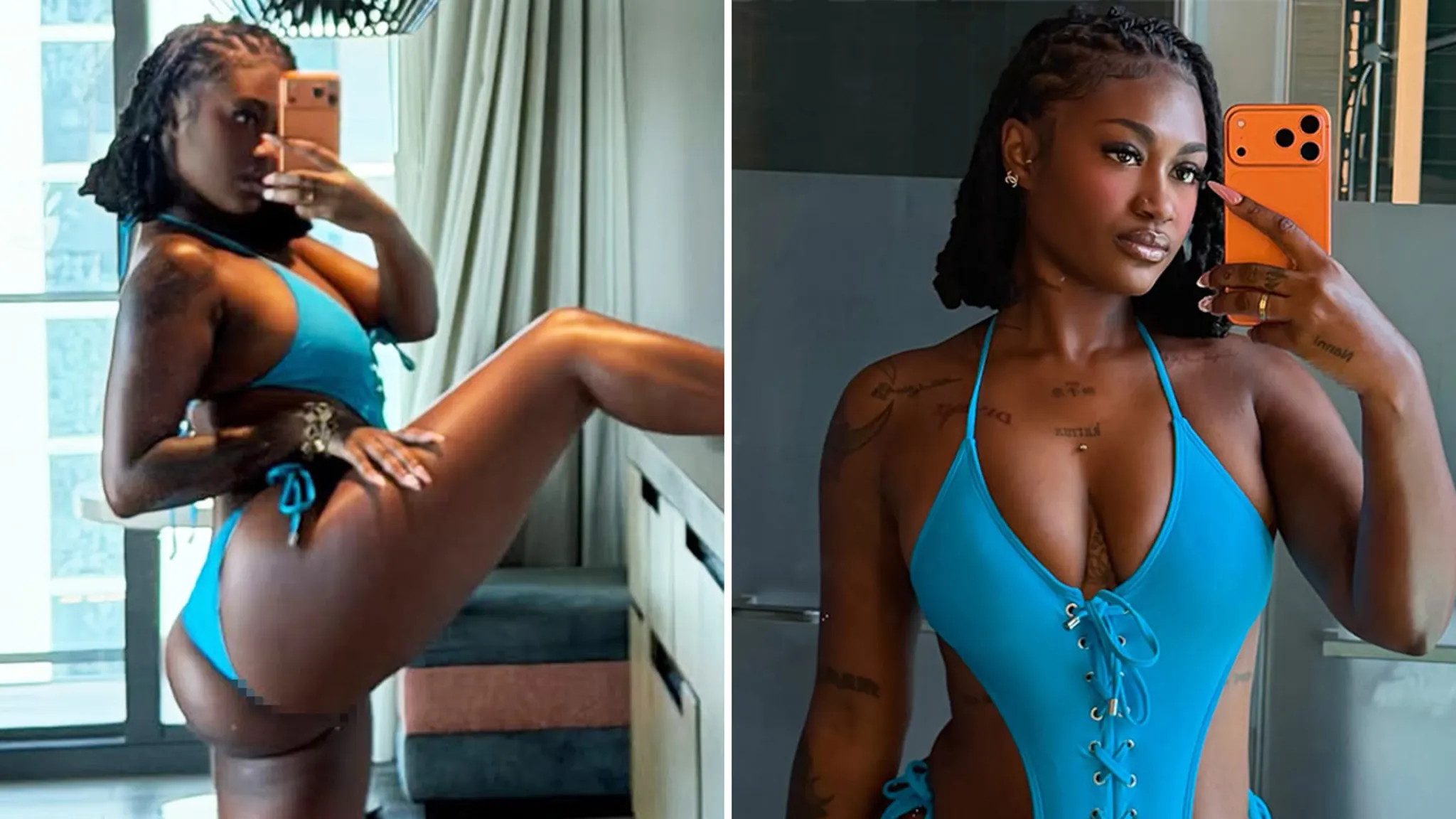 Kaliii Stuns in Blue Swimwear in New Photos
