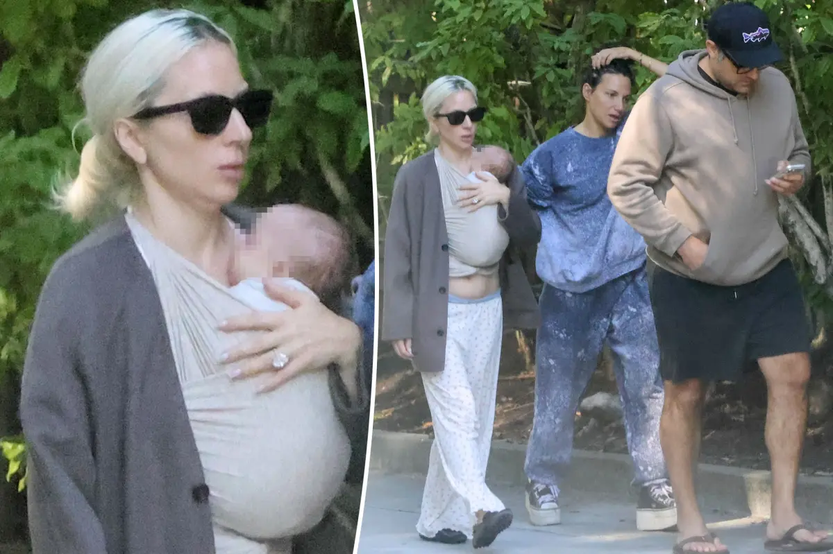 Lady Gaga and Fiancé Michael Polansky Spotted with Newborn Baby for First Time