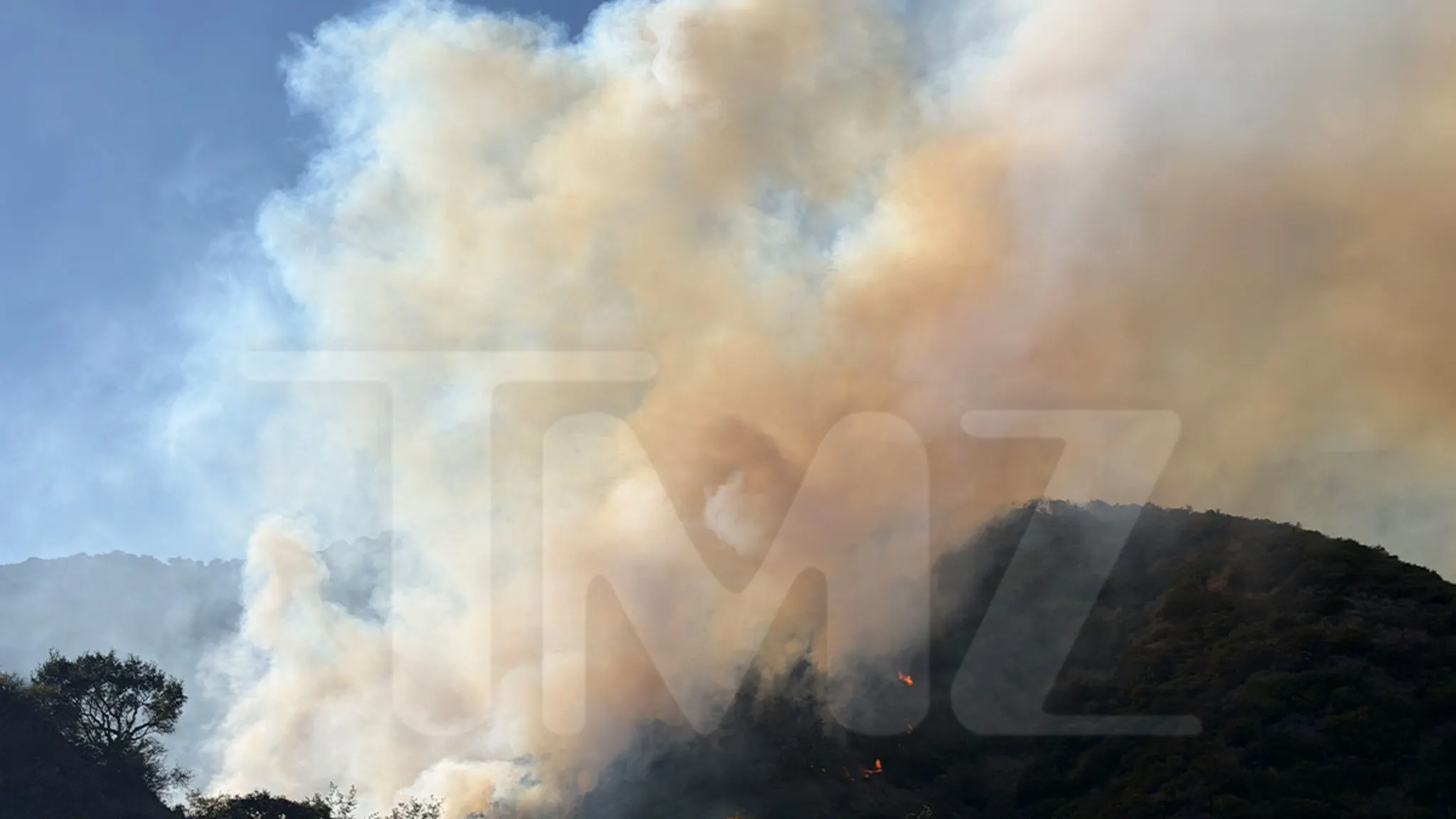 Large Brush Fire Erupts Near Getty Center Amid California Heat Wave