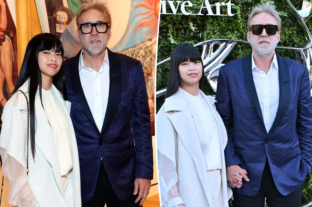 Nicolas Cage, 62, Debuts Gray Beard at Rare Red Carpet Appearance With Wife Riko Shibata, 31