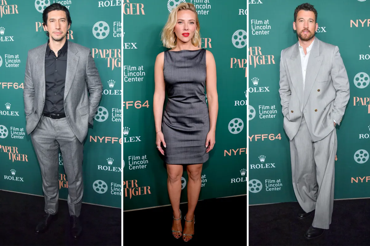 ‘Paper Tiger’ Premiere: Scarlett Johansson, Adam Driver, Miles Teller Lead Red Carpet at New York Film Festival 2026