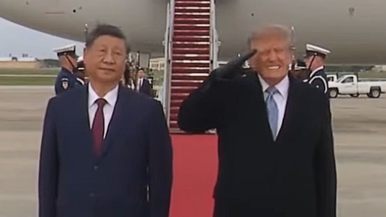 President Trump Flinches During Military Flyover Beside Xi Jinping, Sparking Viral Meme
