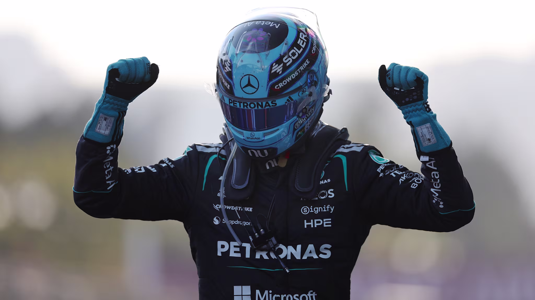 Russell Narrowly Holds Off Verstappen to Win Chaotic Azerbaijan GP