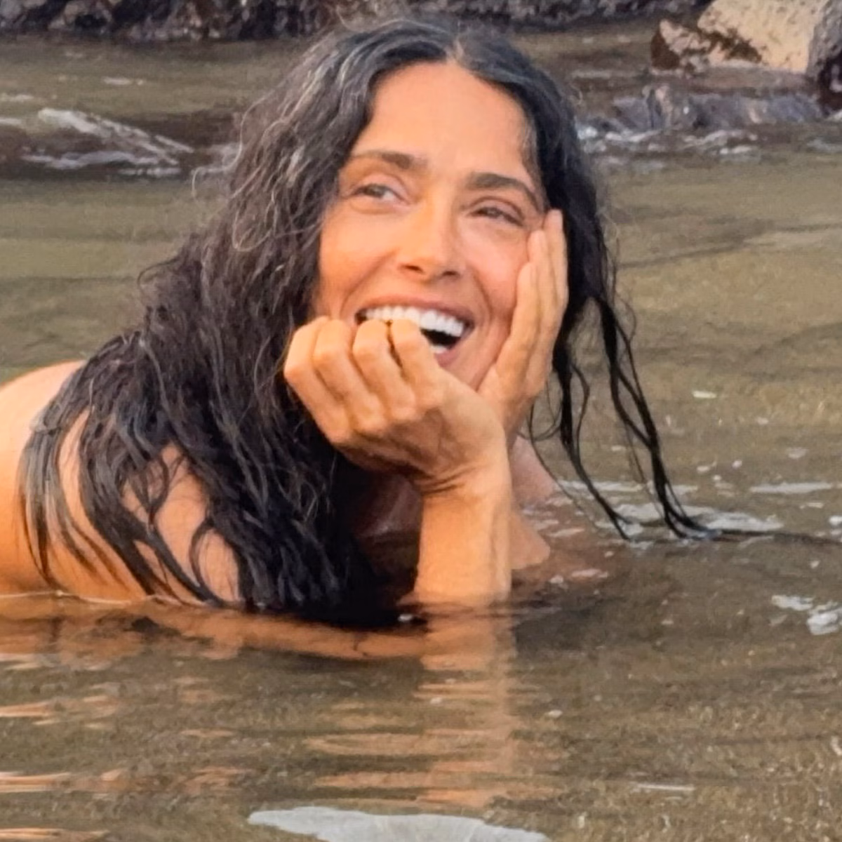 Salma Hayek Celebrates 60th Birthday with Sultry Skinny-Dipping Photos