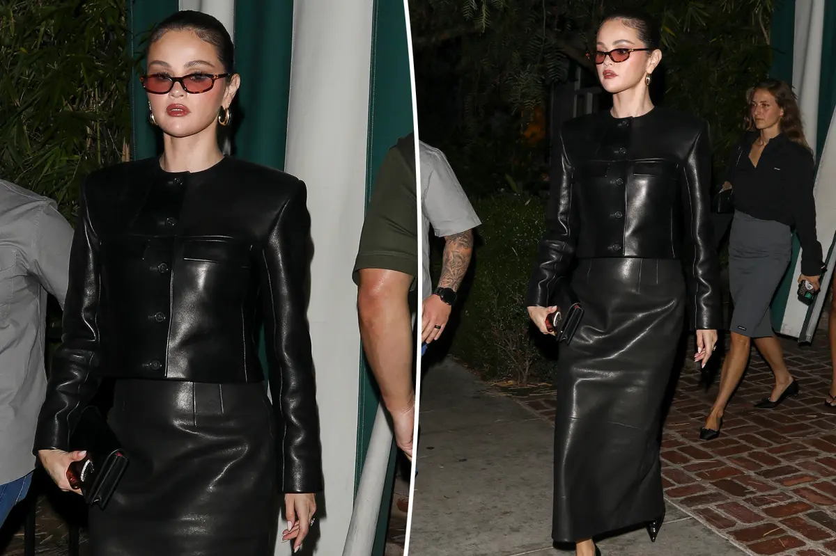 Selena Gomez Embraces Fall with Head-to-Toe Leather Look