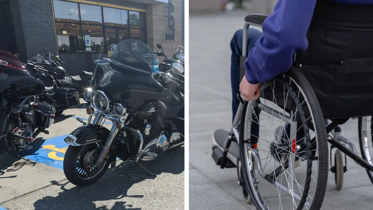 ‘That’s Not a Biker Gang’: Disabled Driver Blocked as Motorcycles Fill All Accessible Spots; Commenters Notice Symbols