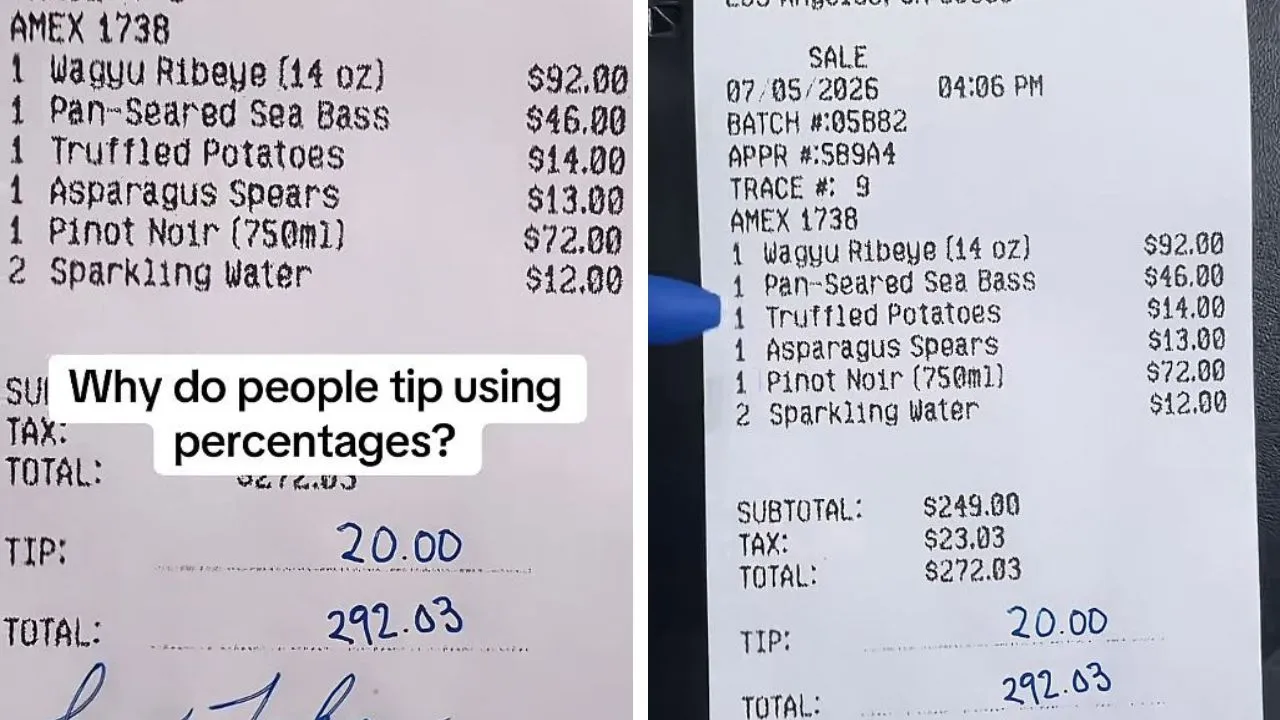 TikToker Tips $20 on $249 Bill at LA Restaurant, Posts Receipt — Comments Do the Math and React