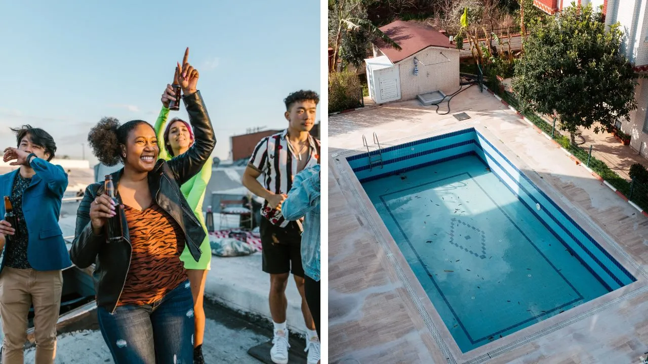 Woman Lets Neighbor’s Kids Use Pool; Finds 15 Children, Balloons on Fence, Strangers on Patio Furniture